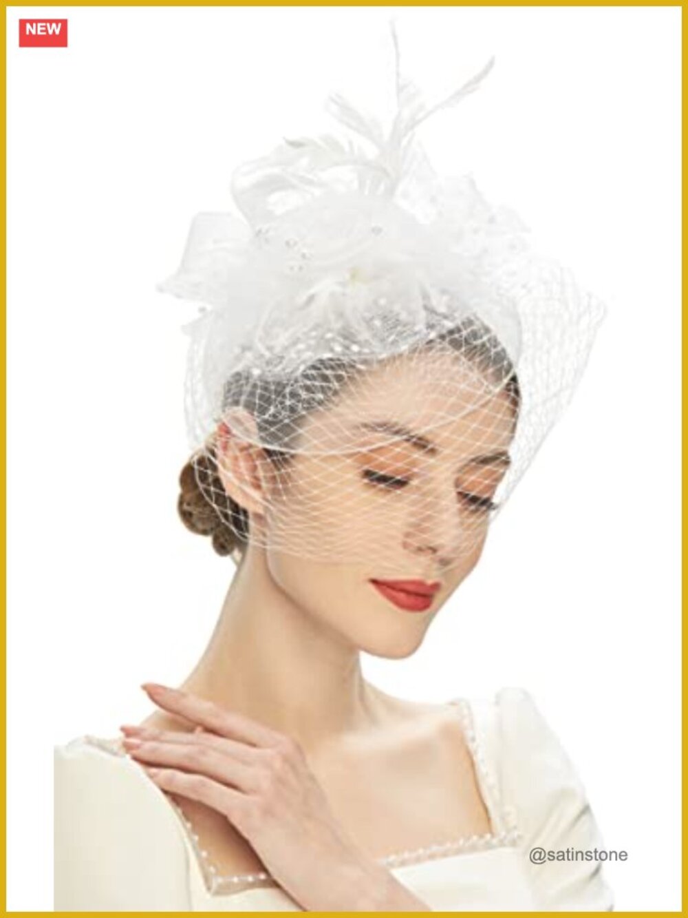 Kentucky Derby Fascinator Mesh Feathers Women Tea Party Hat